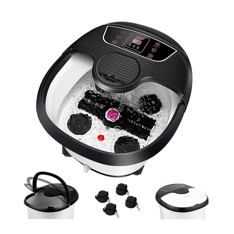 MM-18C Massager Folctha Spa Crúibe Uathoibríoch Le Rollóirí Massage 8pcs Agus Cloch Pumice