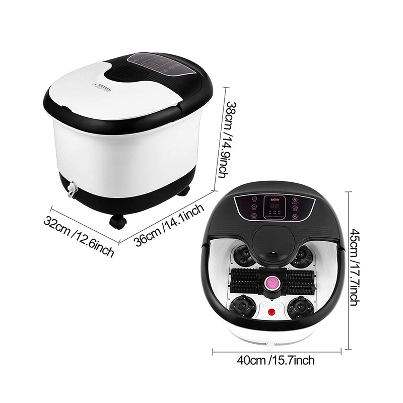 MM-18C Massager Folctha Spa Crúibe Uathoibríoch Le Rollóirí Massage 8pcs Agus Cloch Pumice