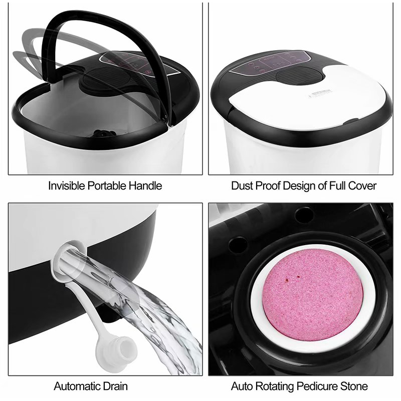 MM-18C Massager Folctha Spa Crúibe Uathoibríoch Le Rollóirí Massage 8pcs Agus Cloch Pumice